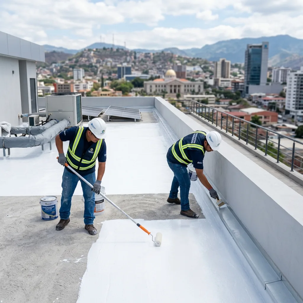 Proceso de impermeabilización de techo en Honduras - Pinturas y Más