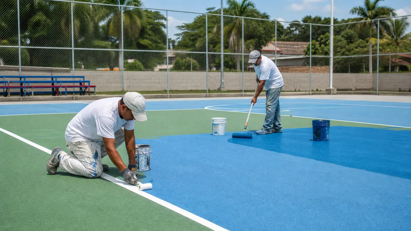Pintura acrílica para cancha de fútbol en Tegucigalpa Honduras